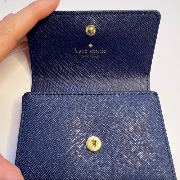 Kate Spade Newbury Lane Large Holly Card Case in Navy Saffiano Leather BNWT - Picture 7 of 8